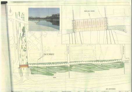 Pl�nol del nou pont del passeig mar�tim de Gav� Mar sobre la Riera dels Canyars i del nou tram del passeig mar�tim